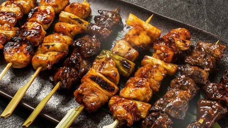 Various barbecue skewers