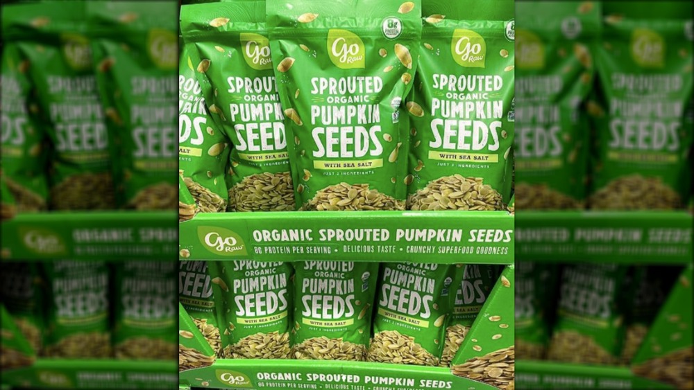 Bags of sprouted pumpkin seeds at Costco
