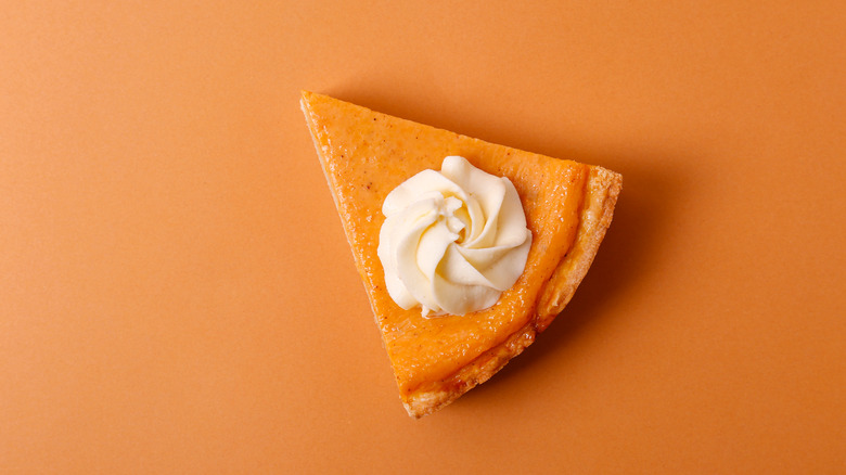 Slice of pumpkin pie