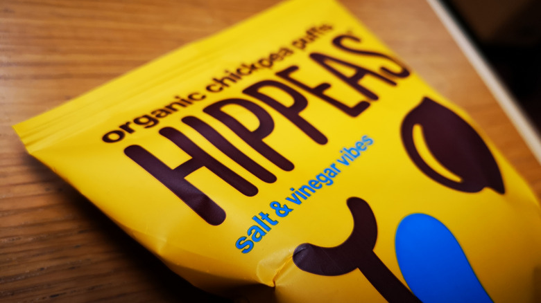 close-up of bag of Hippeas snacks