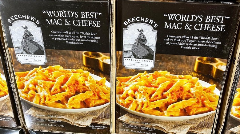 "World's Best" Mac & Cheese boxes on Costco shelves