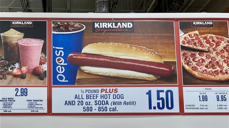Costco food court showing hot dog combo