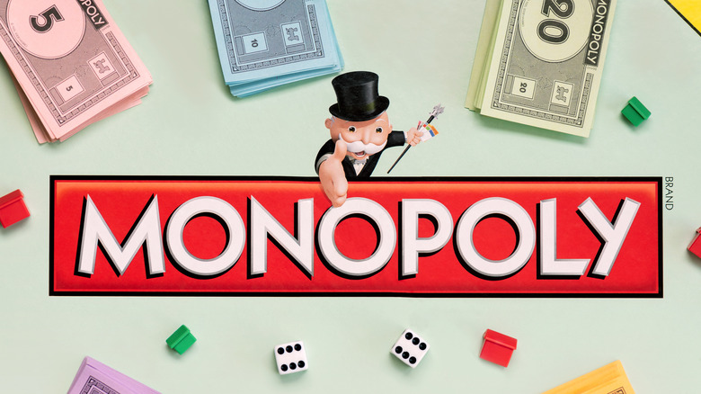 Mr. Monopoly throwing dice