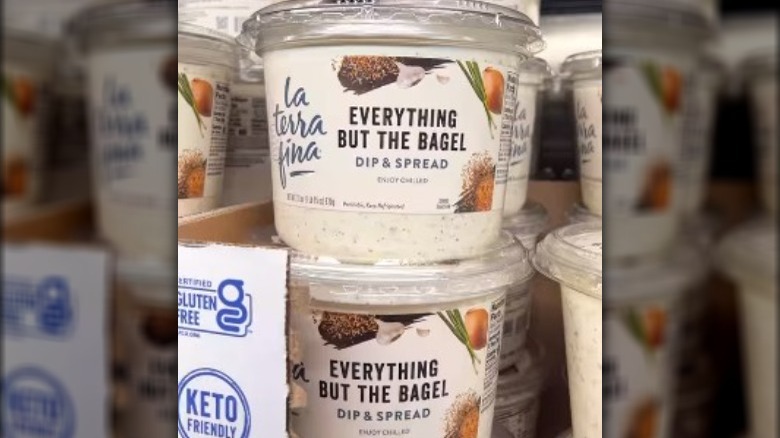 Containers of Everything But The Bagel Dip & Spread from Costco