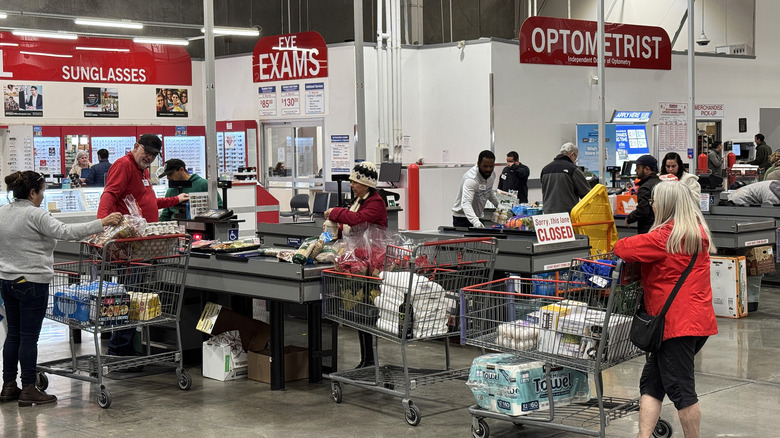 Costco checkout line.