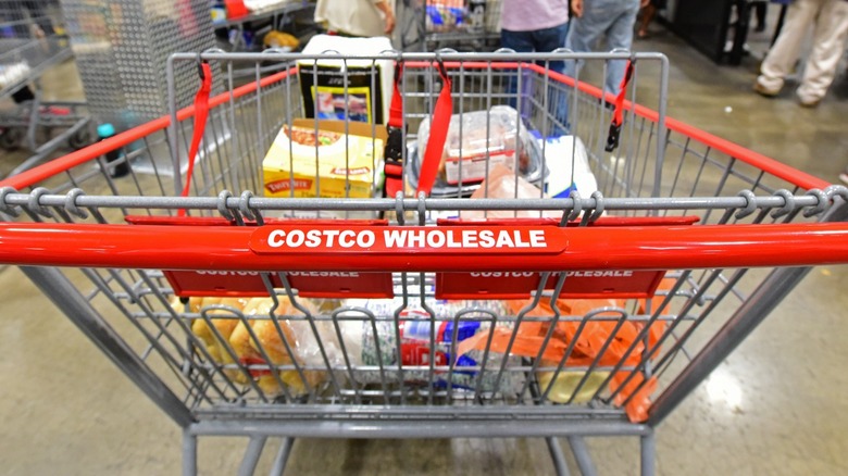 A cart filled with groceries