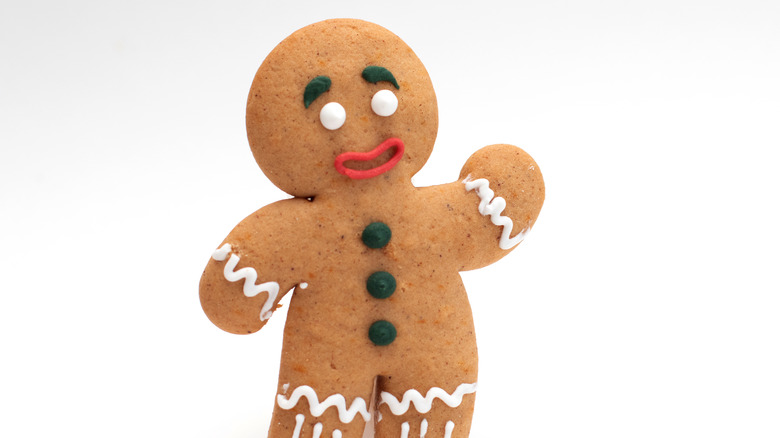 Gingerbread person waving