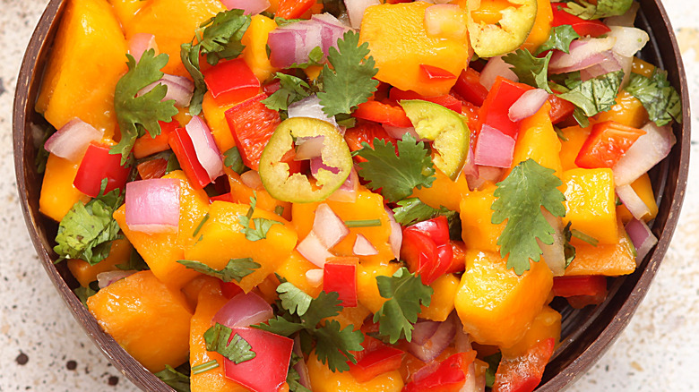 mango salsa in bowl