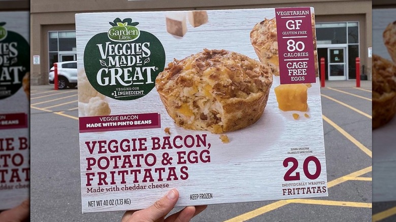 Hand holding Costco's new frittatas