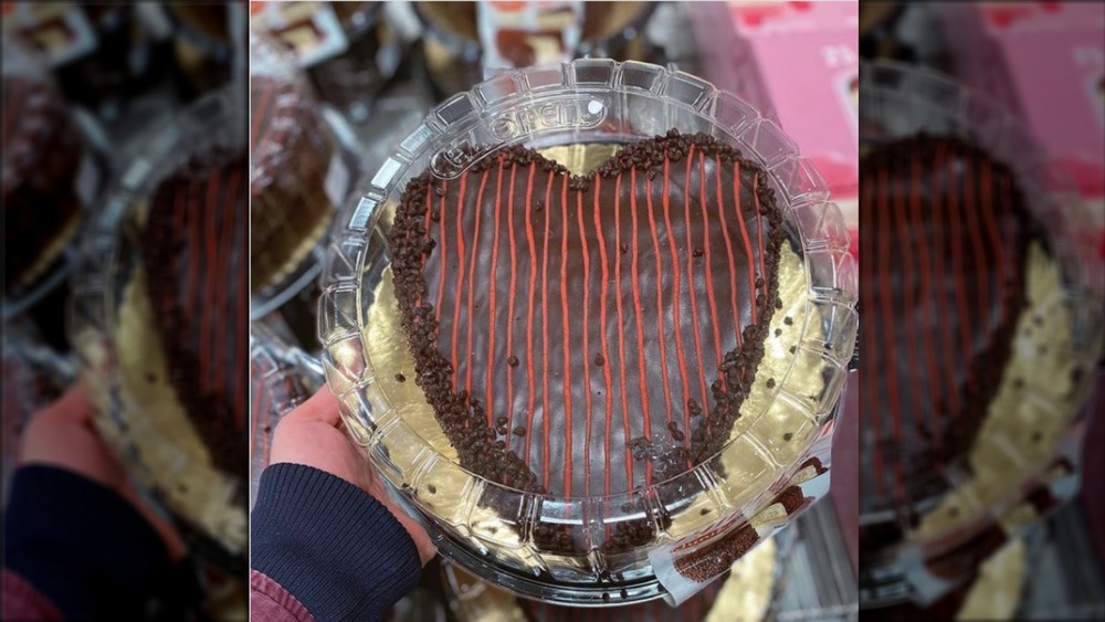 Costco heart-shaped Valentine's cake