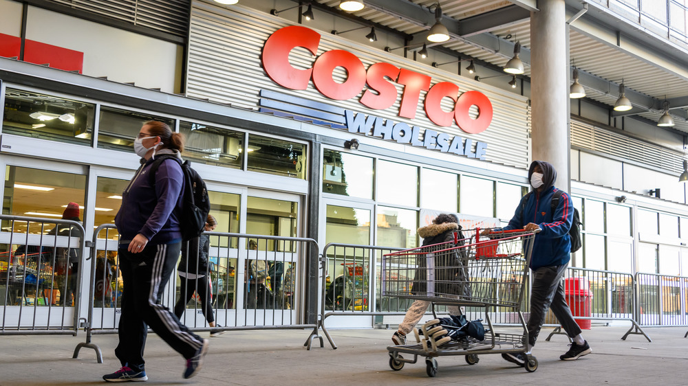 Costco Wholesale storefront shoppers