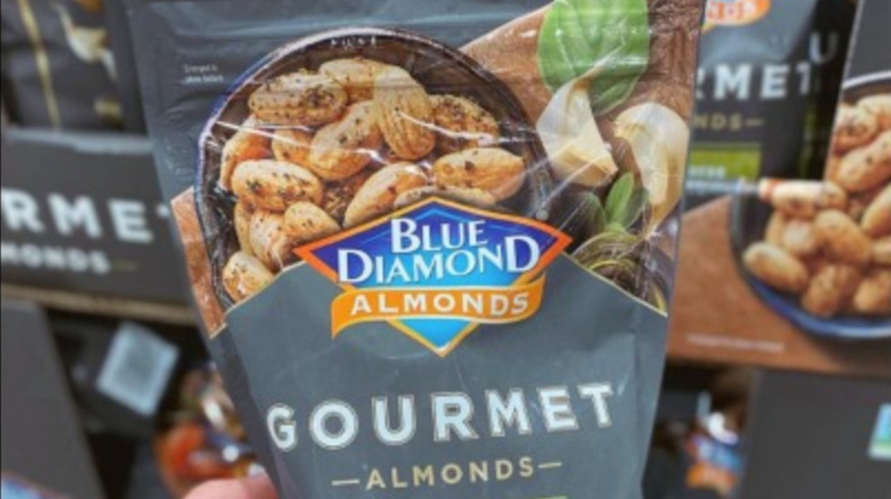 Bag of Costco gourmet garlic almonds