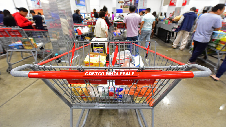 A Costco shopping cart