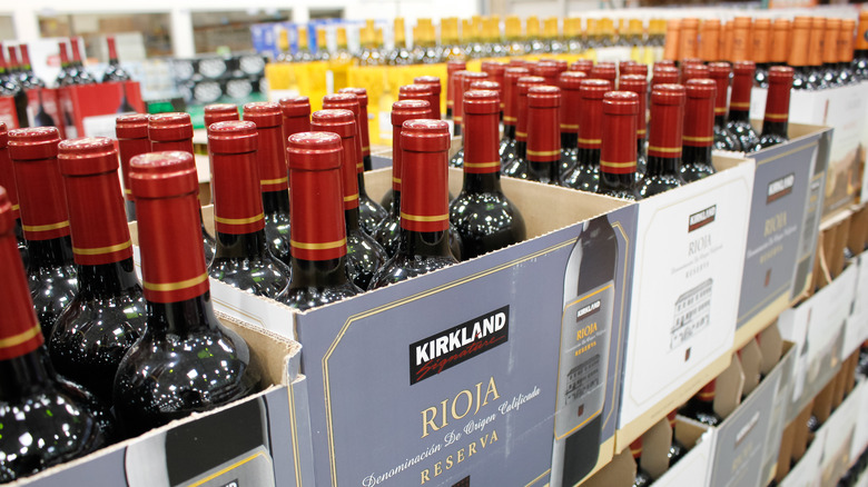 A variety of wines for sale at Costco