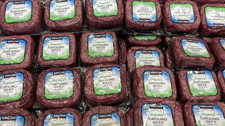 packages of Kirkland ground beef