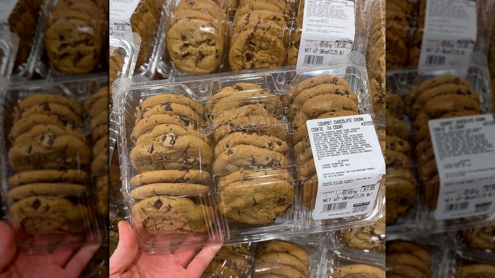 Plastic box of new Costco cookies