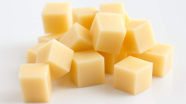 yellow cheese cubes