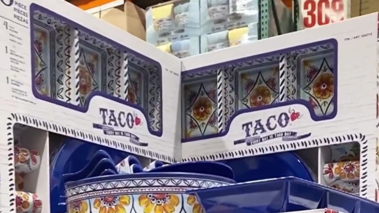 Two adjacent taco sets on Costco shelf