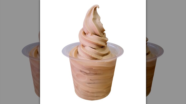 Chocolate soft serve in cup