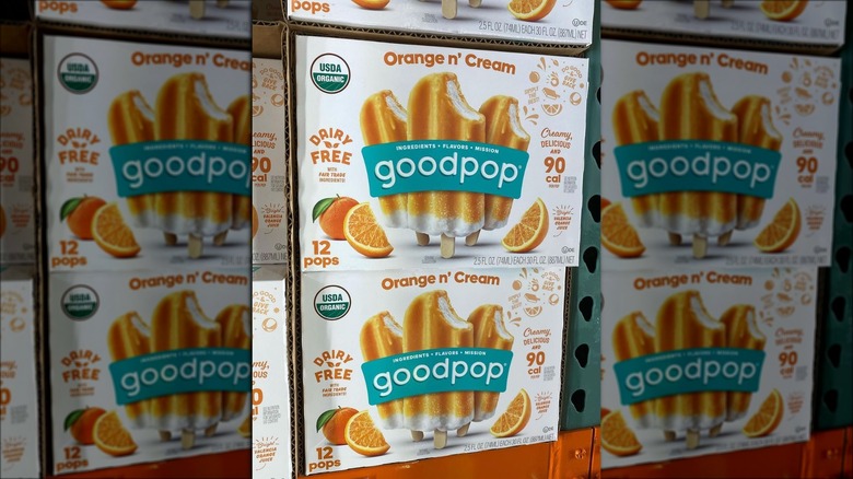 Costco's popsicles sitting in a freezer