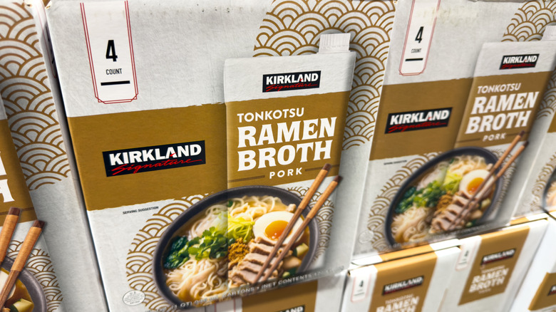 Kirkland Signature Tonkotsu Ramen Broth boxes at Costco