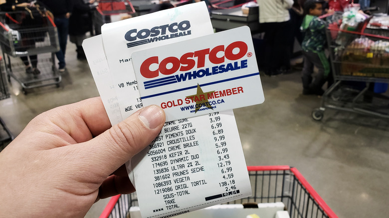 costco card and receipt