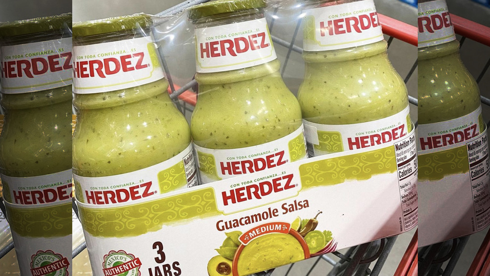 Three jars of Herdez guacamole salsa