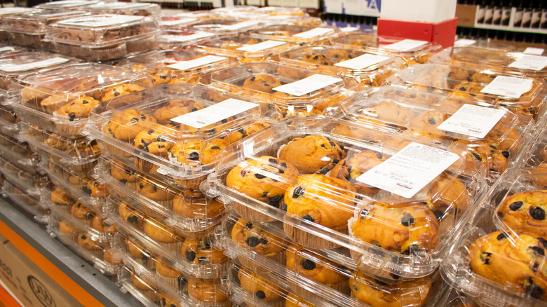 packages of muffins in Costco bakery