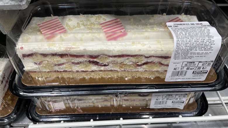 Costco strawberries and cream bar cake