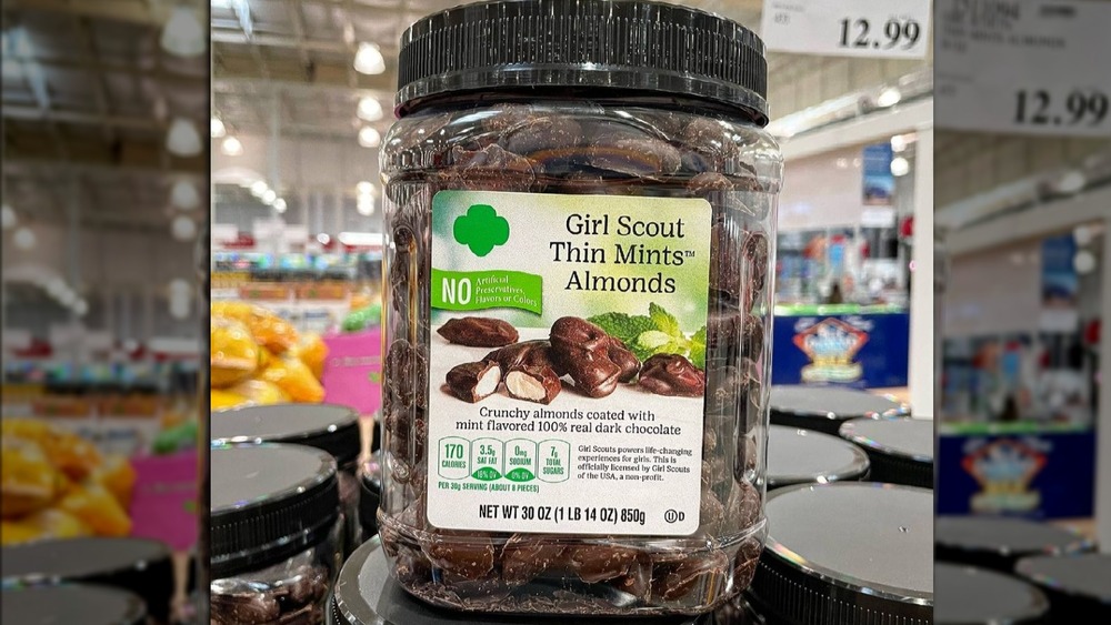 Costco jar of thin mint almonds