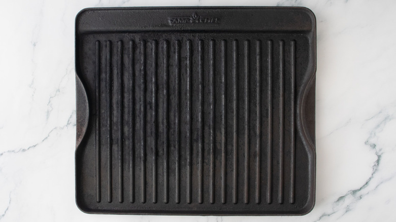 Grill pan sitting on countertop