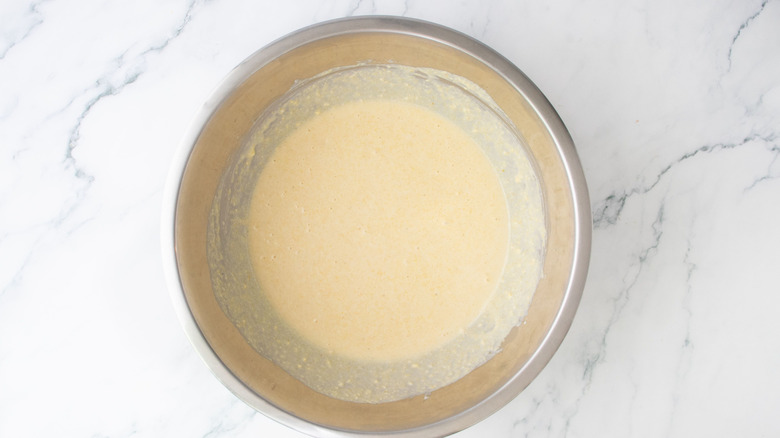 Cornbread batter in bowl