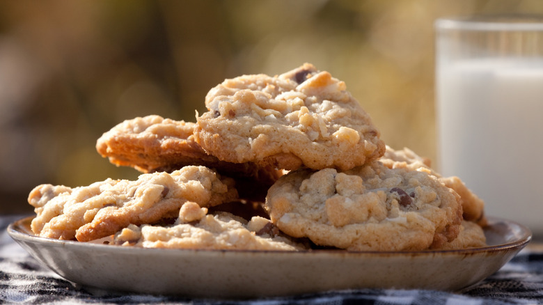 Plate of cowboy cookies