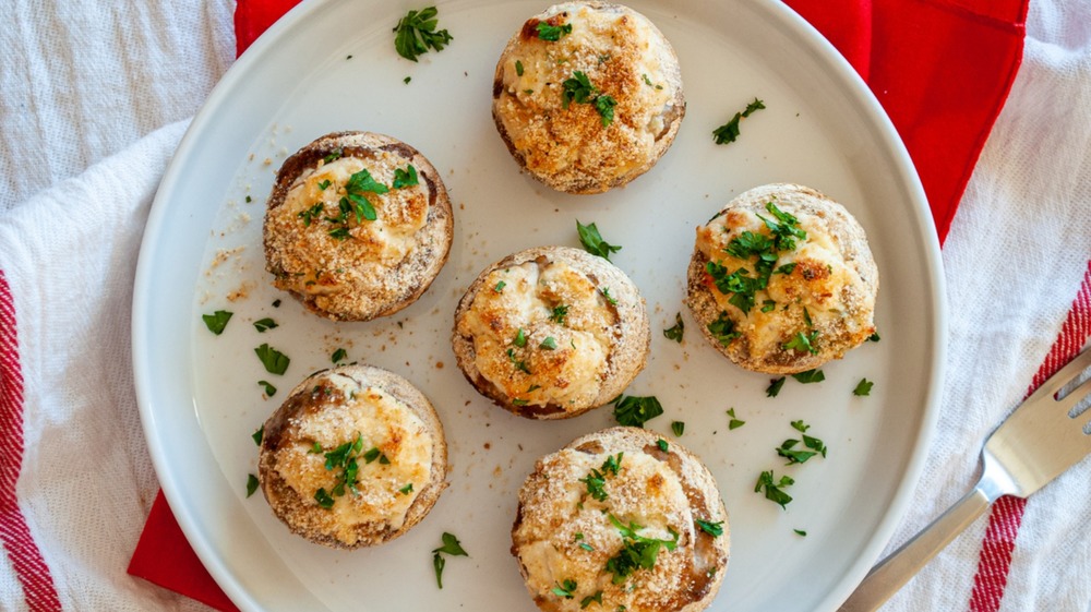 Crab stuffed mushrooms finished