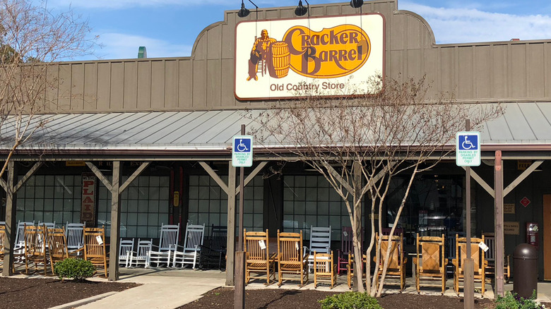 Cracker Barrel rocking chairs on display