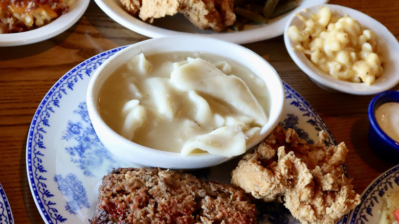 chicken and dumplings in bowl