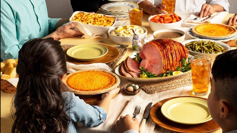 Family gathered for Easter dinner