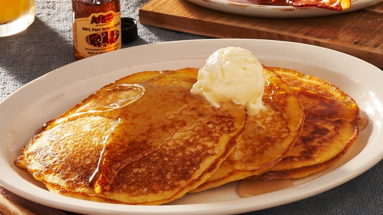 pancakes with syrup and butter