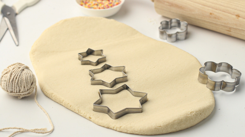 dough, cookie cutters, decorative accessories