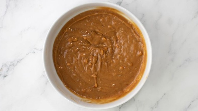 Peanut sauce in bowl