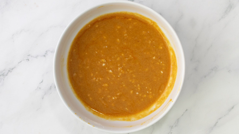 Curry chicken marinade in bowl