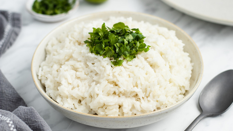 coconut rice in bowl