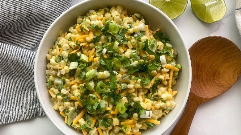 creamy corn dip in bowl
