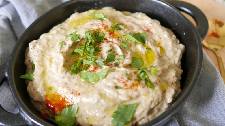 eggplant dip with parsley