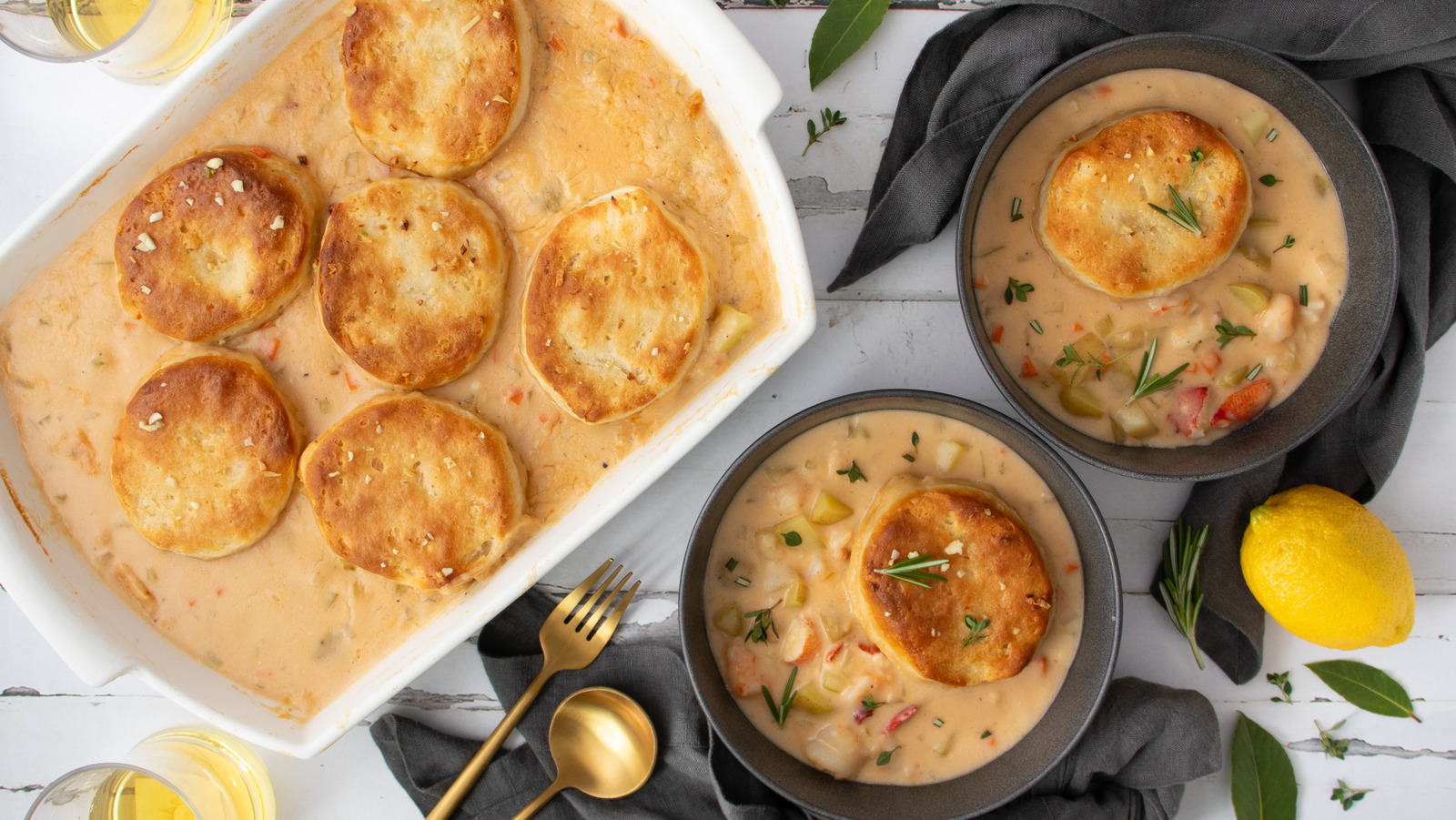Creamy Lobster Pot Pie With Garlic Biscuit Crust Recipe