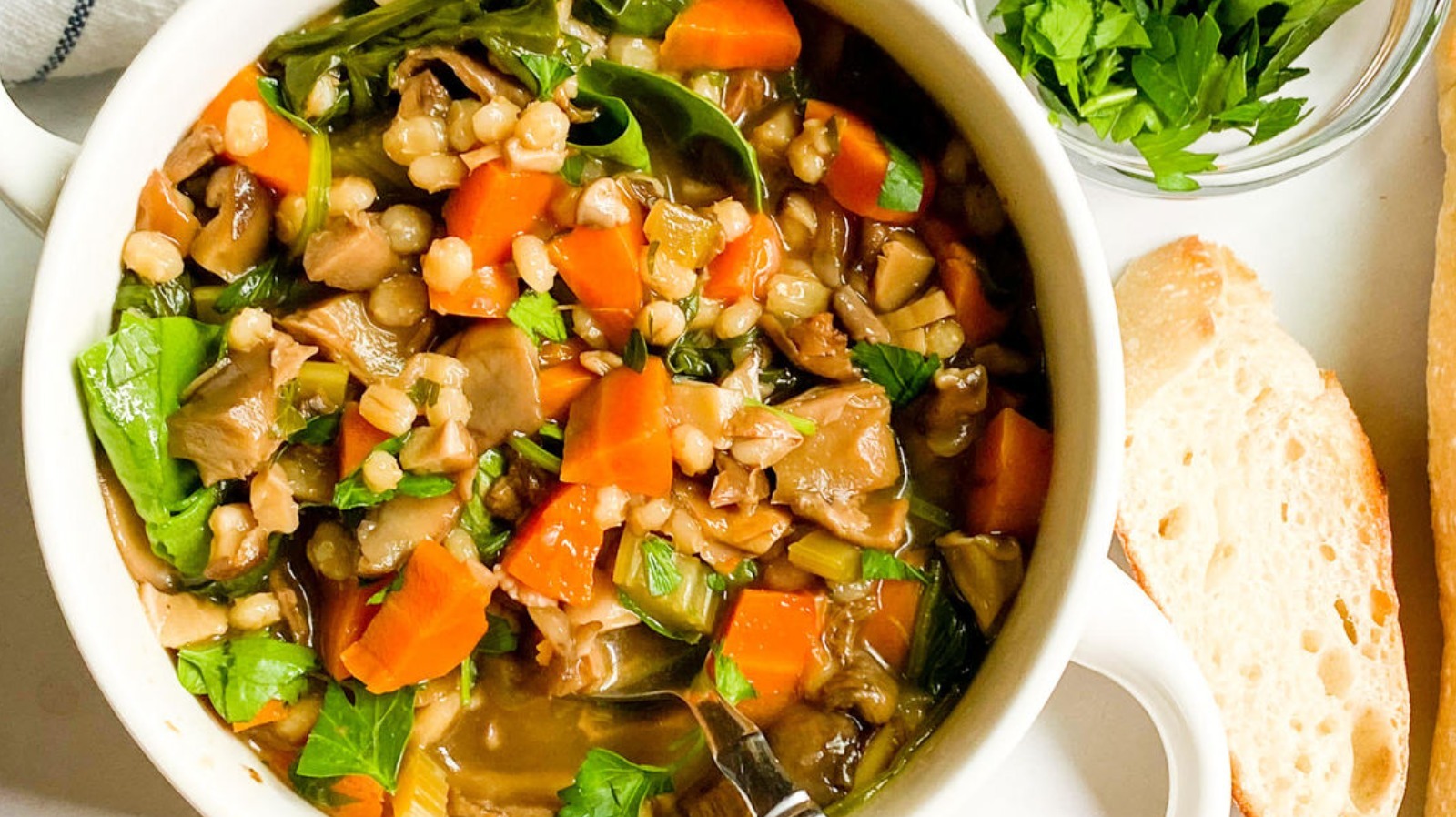 Creamy Mushroom Barley Soup Recipe