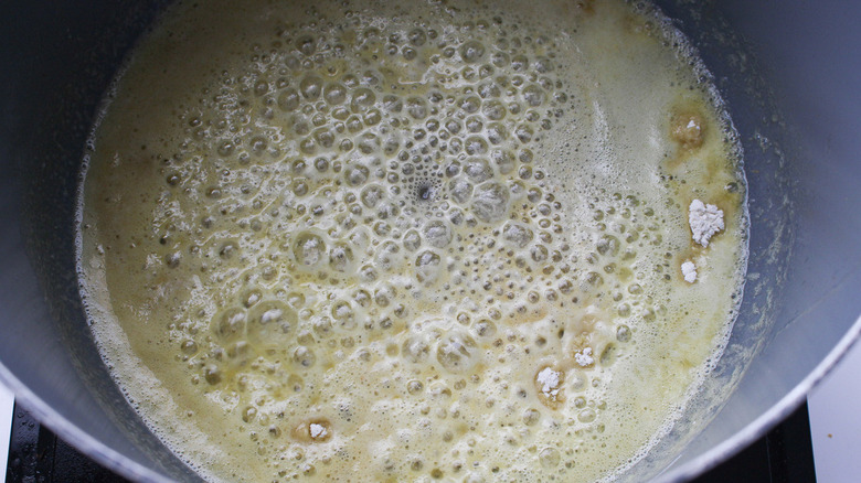 bubbly butter in pot
