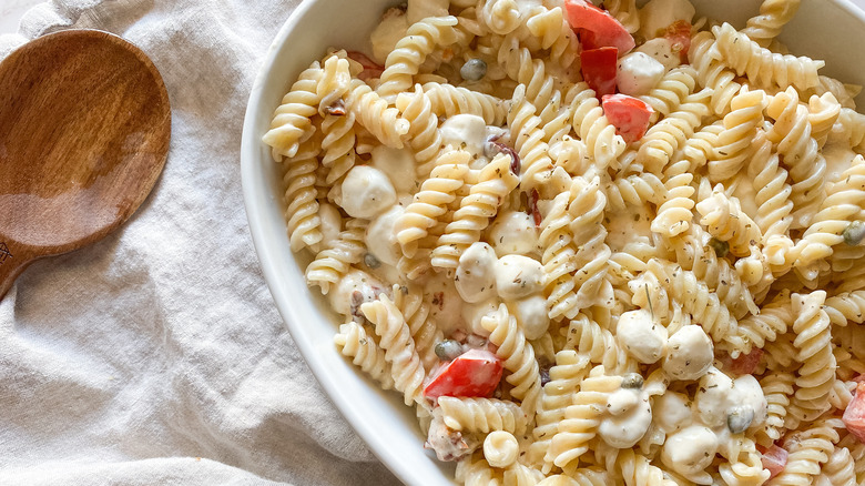 Finished creamy tomato pasta