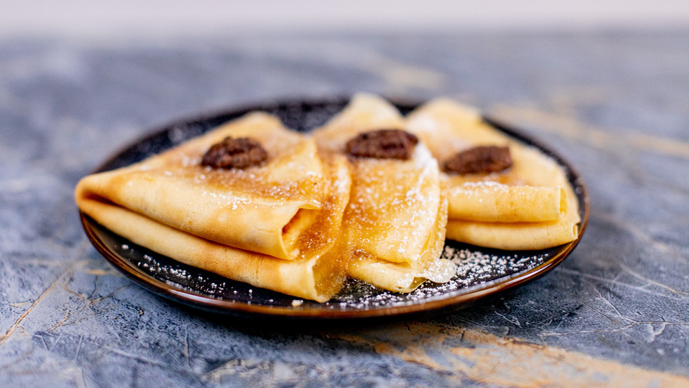plate of folded crepes