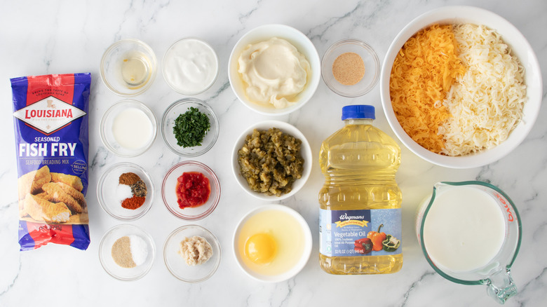 cheese, oil, seasonings, and other ingredients